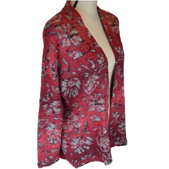 NWT J. Jill Ruby Red Cotton & Wool Blend Soft Open Cardigan, Size Small Petite - Picture 3 of 8